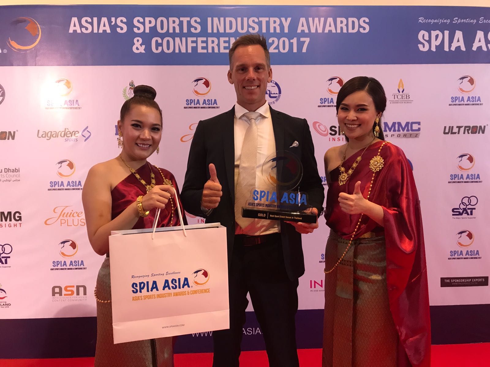 Best sports event Venue in Thailand - Harald Elisson at SPIA Awards